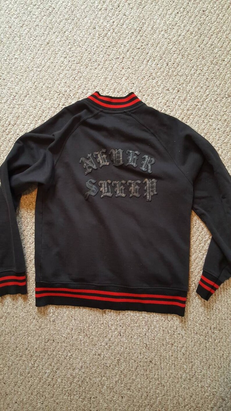 Seize the Night FREE SHIPPING in usa Never Sleep Varsity Collegiate style zip up sweatshirt Carpe Noctum Size XL