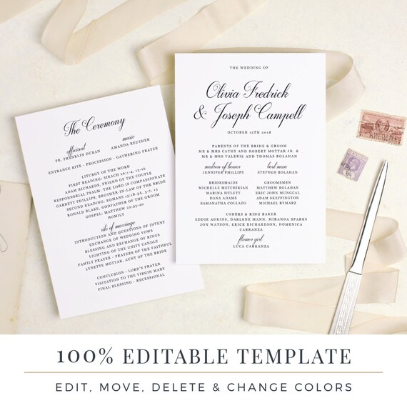 wedding program template for mac word