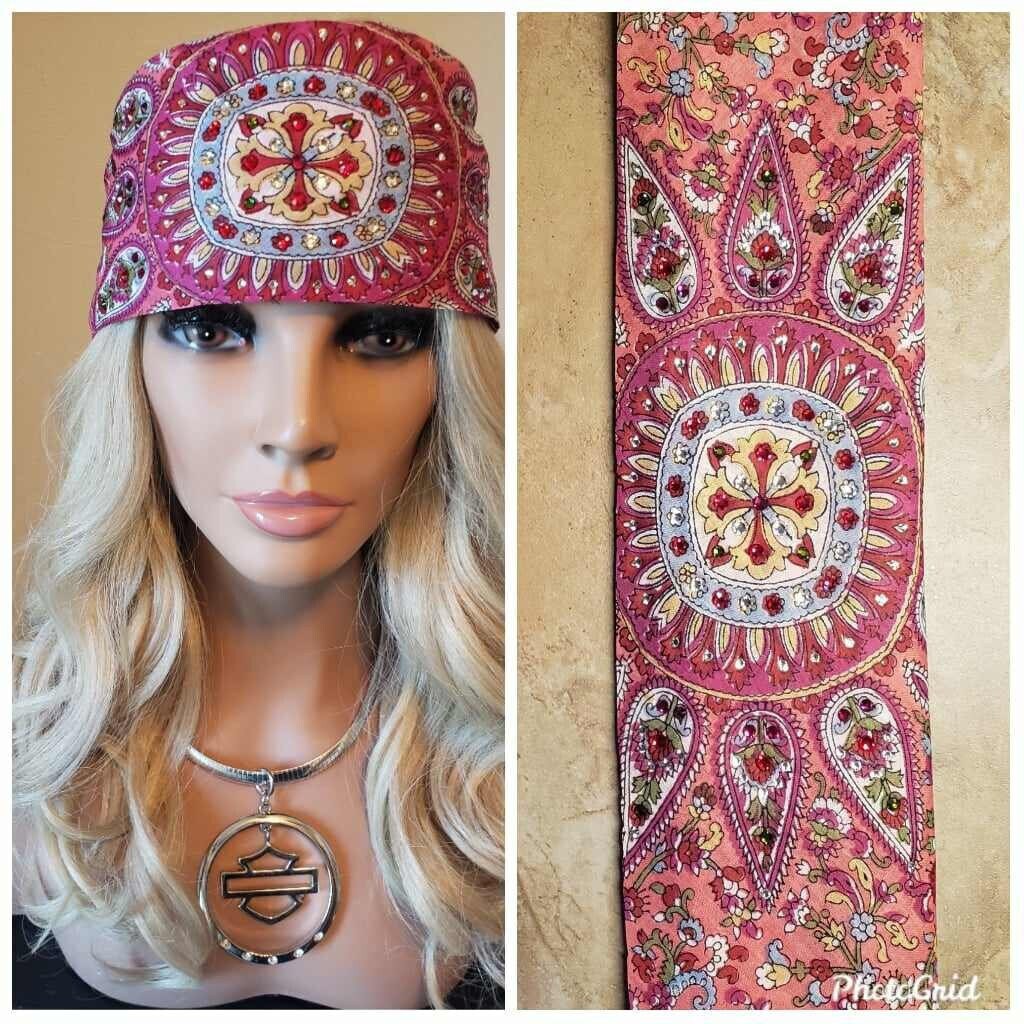 Handmade Gypsy Hippie Boho Headband - Cotton Jersey Dreadlock Head Wrap Scarf (Multicolor)