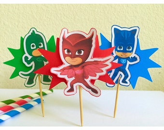 pj masks cupcake etsy