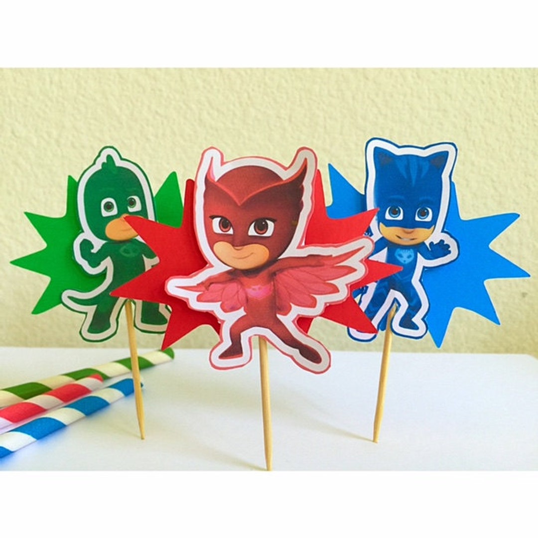 PJ Masks Cupcake Topperspj Masks Birthday Partypj Masks Colorful