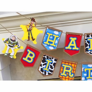 Toy Story Inspired Birthday Banner, Buzz And Woody Toy Story Birthday Party, Toy Story Party Decor, Jessie Birthday image 1