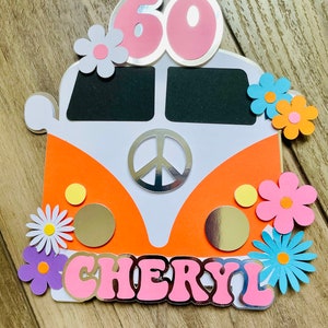 Groovy Birthday - Volkswagen Birthday - 60s 70s Birthday Party - Retro Party - Hippie Birthday - Volkswagon Topper - Hippie Birthday