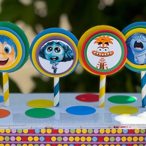 NEW! Inside Out 2 Cupcake Toppers, Inside Out Birthday, Food Picks, Inside Out 2 Party