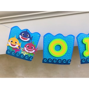 Baby Shark One Banner, Baby Shark Birthday Decor, Baby Shark Party, Baby Shark