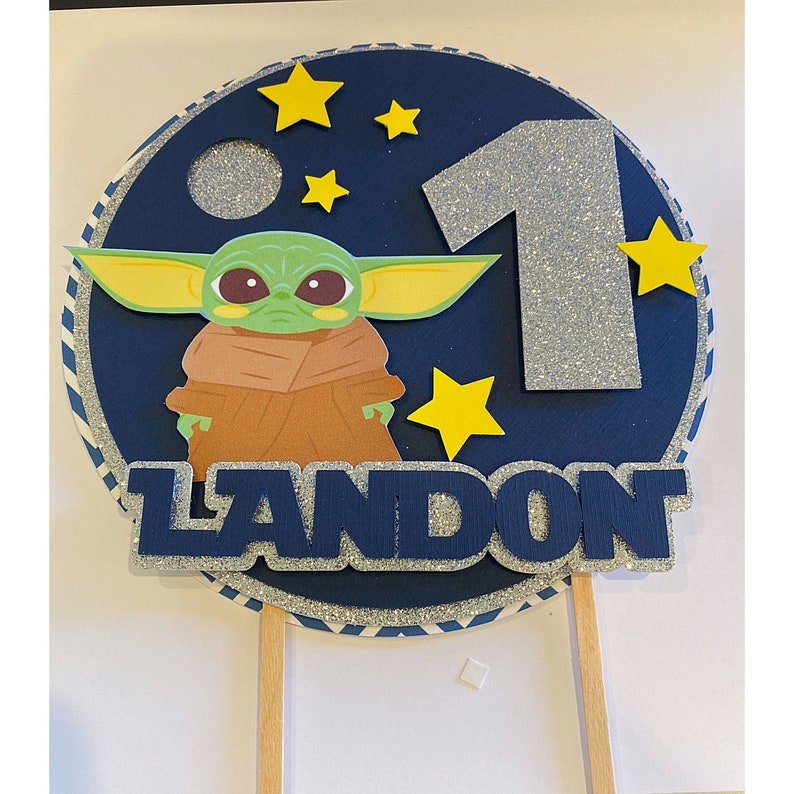 Baby Yoda Cake Topper Star Wars Baby Yoda Birthday Baby Yoda Etsy