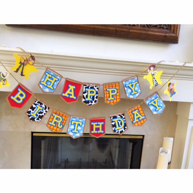 Toy Story Inspired Birthday Banner, Buzz And Woody Toy Story Birthday Party, Toy Story Party Decor, Jessie Birthday image 5