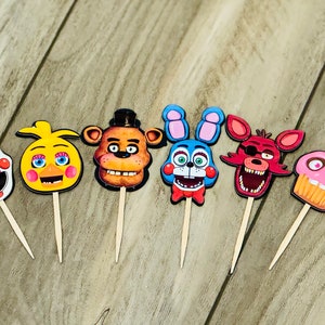 Five Nights At Freddy&#39;s Cupcake Toppers-FNAF Party Decor-Friday Nights At Freddie&#39;s Birthday