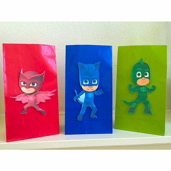 Candy PJ Masks Cookies and Toy Birthday Party Supplies for 12 Guests Primary Colors Candy