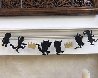 Where The Wild Things Are Banner, First Birthday, Wild One Garland, Birthday Decor, Baby Shower, Cake Smash