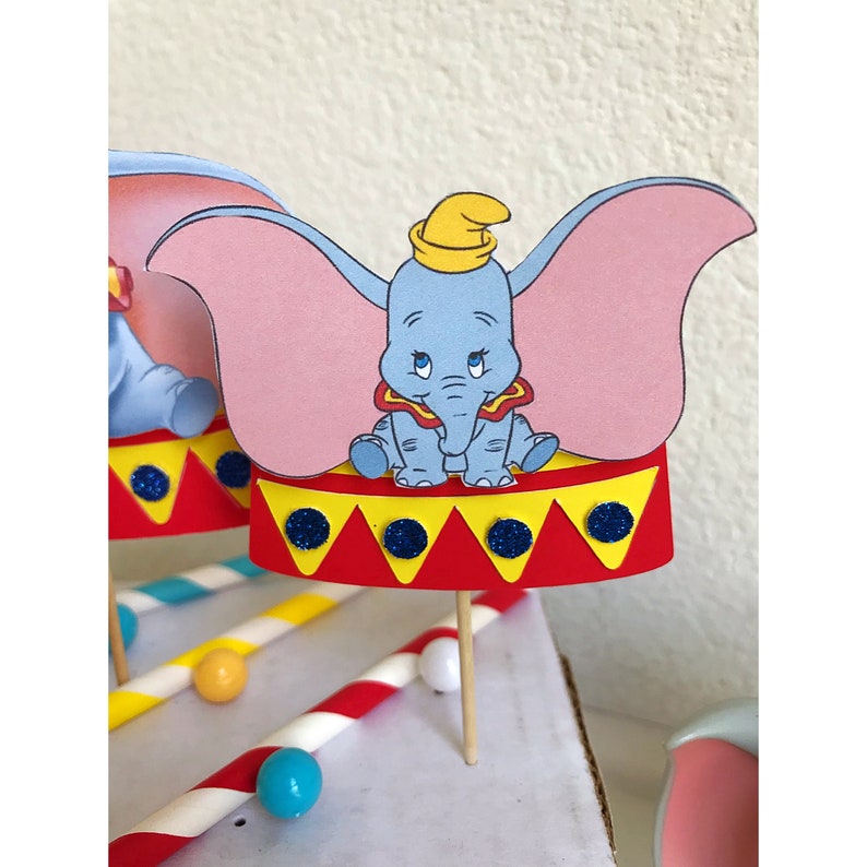 12 Dumbo Cupcake Toppers Timothy and Dumbo Toppers Dumbo Etsy