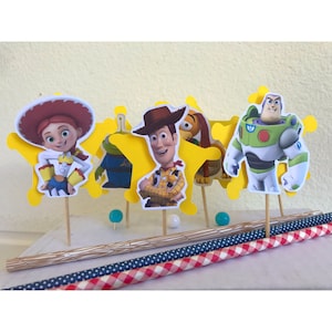 Toy Story Cupcake Toppers, Toy Story Decor, Toy Story Birthday, Buzz and Woody Party, Jessie Birthday, Toy Story Theme Party,