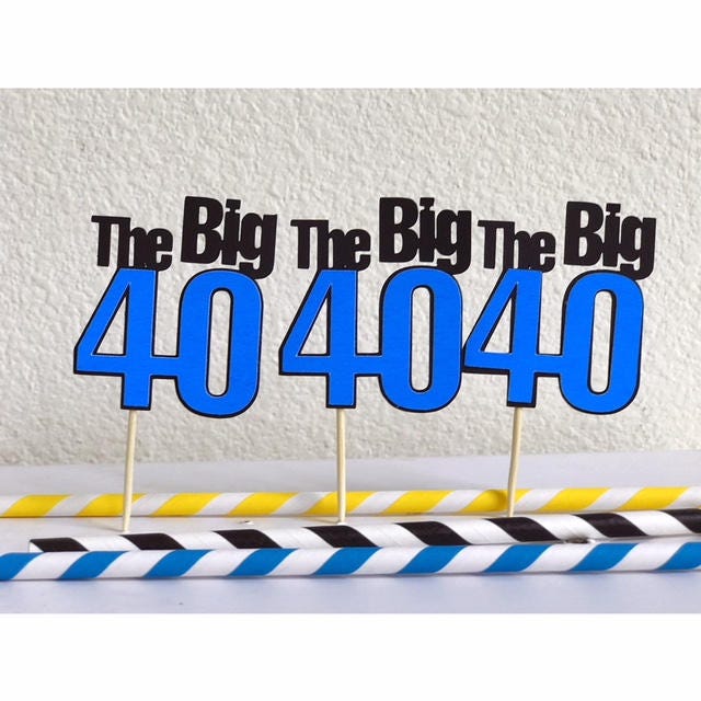 The Big 40 Birthday 40th Birthday Cupcake Toppers Forty Etsy