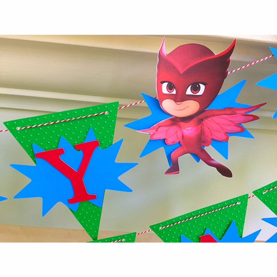 NEW Pj Masks Birthday Banner Pj Masks Birthday Theme Pj - Etsy