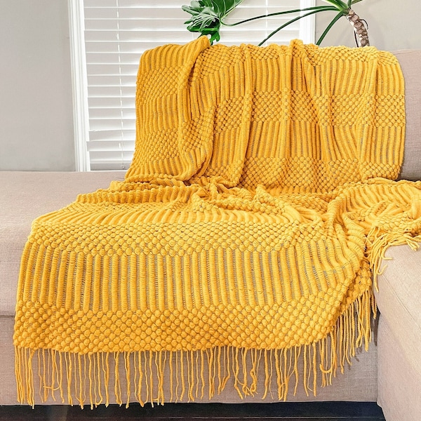 Yellow Blanket Etsy