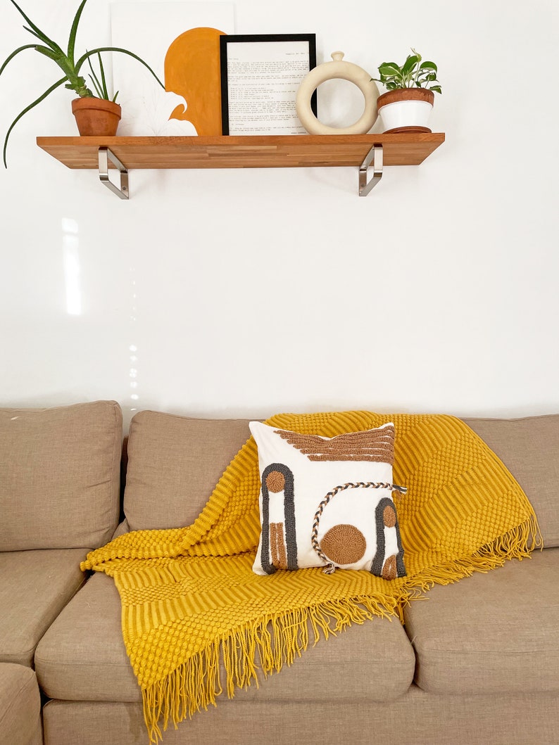 Sophie Throw Blanket Mustard Golden Yellow Throw Blanket Etsy