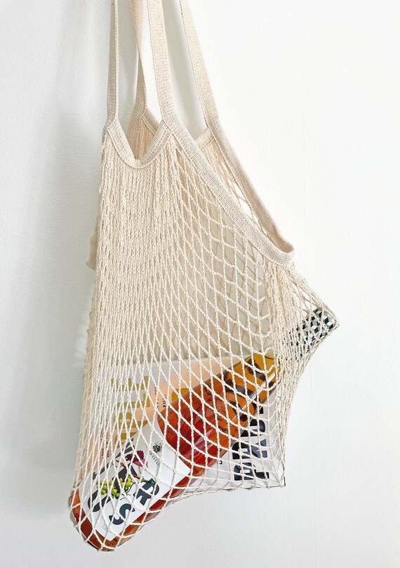 Mesh Reusable Produce Bag farmers market cotton bag flexible wide netting vegetable fruit bag no plastic eco friendly reusable beach