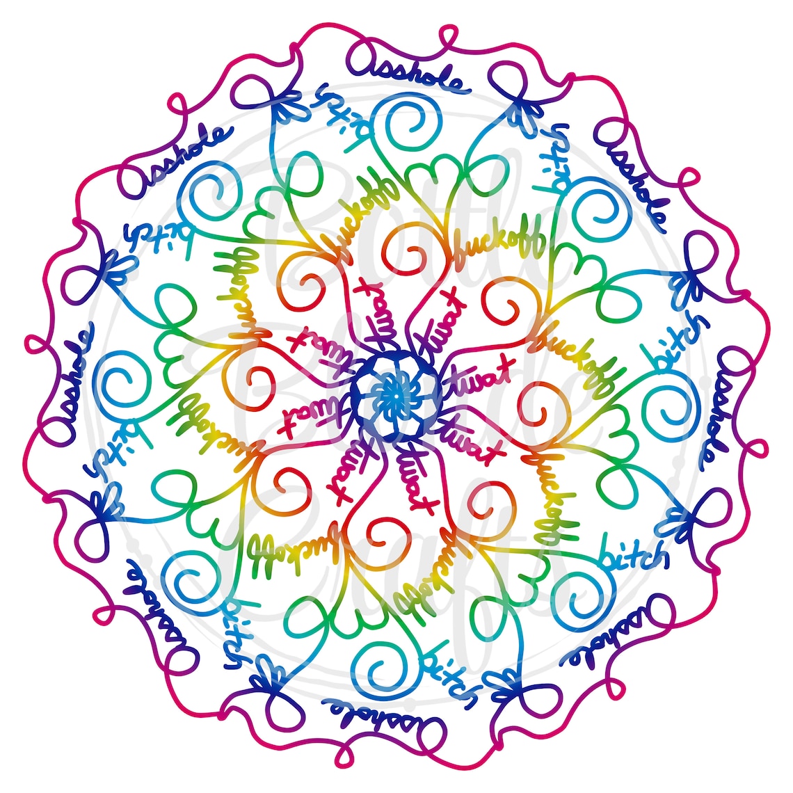 Swear Word MandalaDigital Download | Etsy