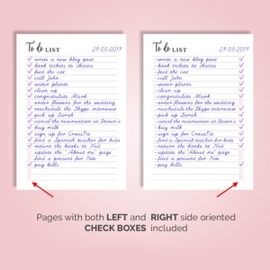 To Do List Printable, Printable To Do List Pink To Do Printable Planner Inserts A5 Filofax Kikki K To Do List Planner Printable A4 US Letter image 3