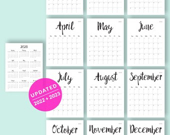 2023 Desk Calendar Printable Printable Calendar 2022 2023 Desk Calendar Pdf Download | Etsy Australia