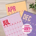 2026-2027 Wall Calendar • Colorful Monthly Hanging Calendar • Vertical Minimalist Family Planner • A4 / Letter • 12-Month 2026 Calendar product logo