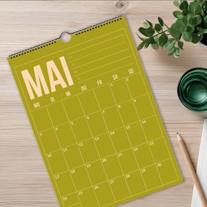 Calendario tedesco 2026-2027 per casa, scuola o ufficio / Calendario da parete colorato in lingua tedesca / Agenda da parete tedesca immagine 7