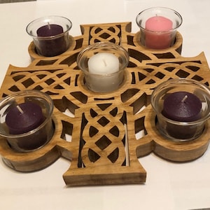 Celtic Votive Candle Advent Wreath (Adv-9)