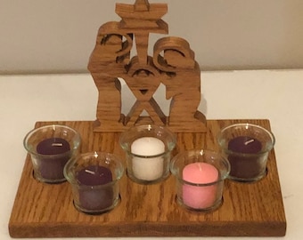Nativity Advent Christmas Set with 5 Votive Candles (Adv-8)