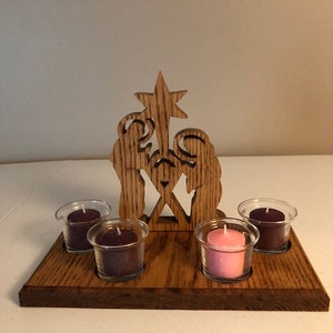 Nativity Advent Set with 4 Votive Candles (Adv-7)