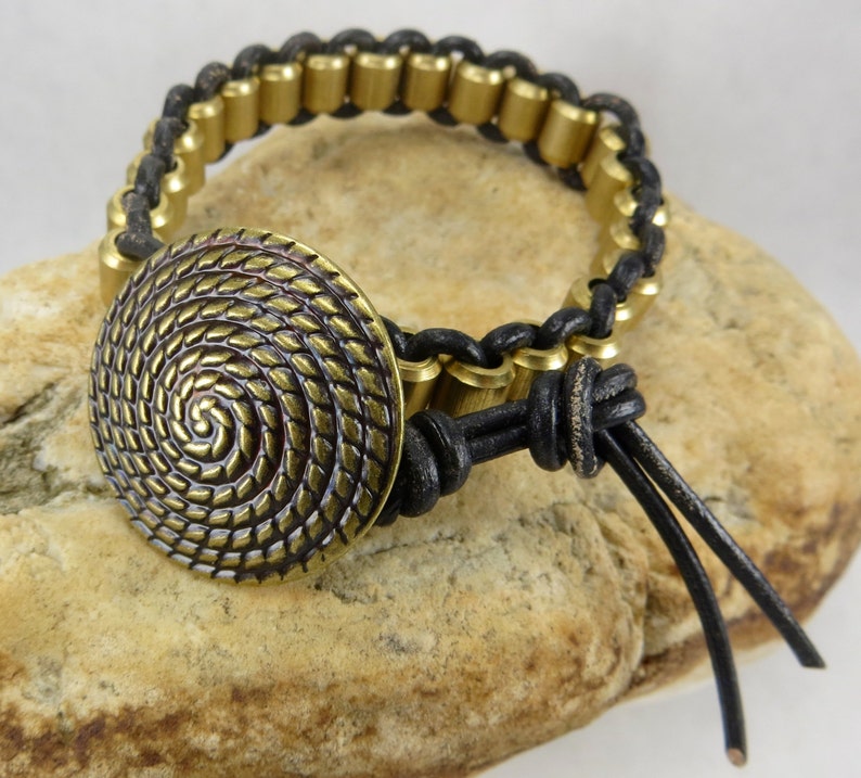 Brass and Leather Bracelet Etsy
