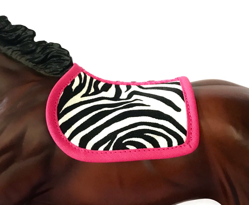 Hot Pink Zebra Print English Saddle Pad LSQ Handmade for Etsy