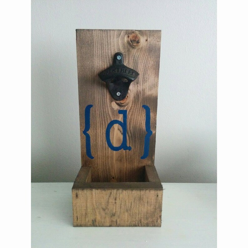 Custom Beer Opener With Cap Catcher Wall Mounted Bottle Rustic