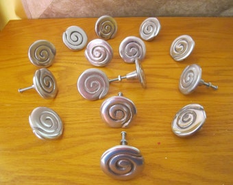 15 Pcs Aluminum Knobs, Round shape 1" Diameter x 1.1/4" Satin finish for Cabinets