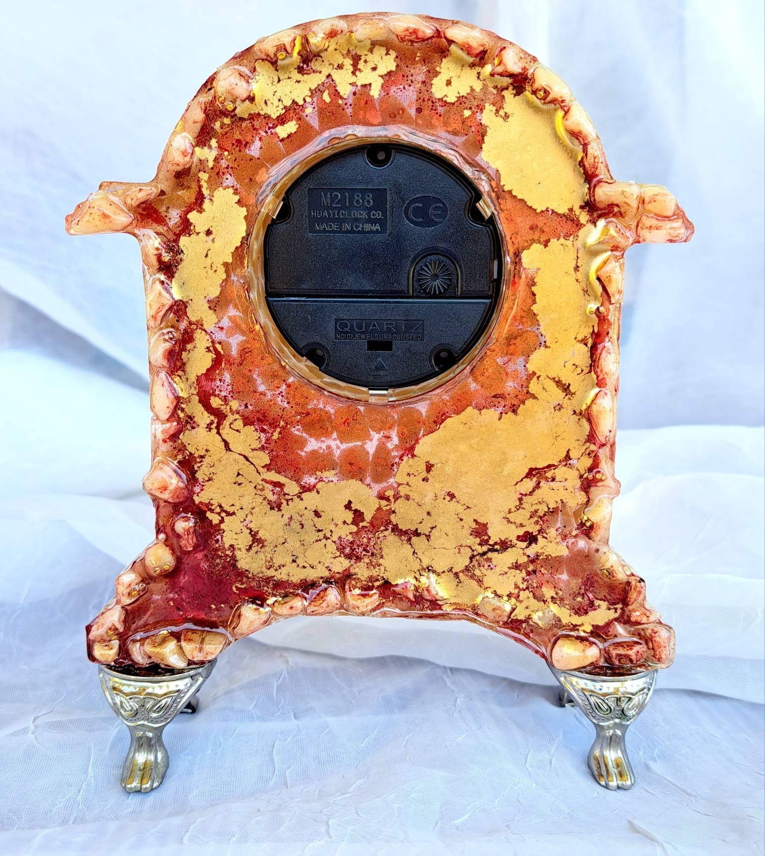 Resin Vomit Clock Made With Antique Denture Teeth Etsy