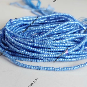 Light blue color waist beads with crystals, belly chains, with or without clasp