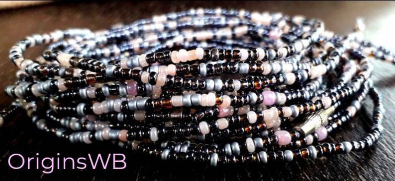 belly chains waist beads Mixed grey and pale pink beads with or without clasp