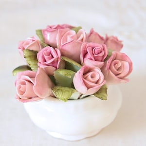 Hard to Find Vintage Royal Albert 'Flower of the Month' Series June 'Roses' Small 3D Floral Bouquet, England
