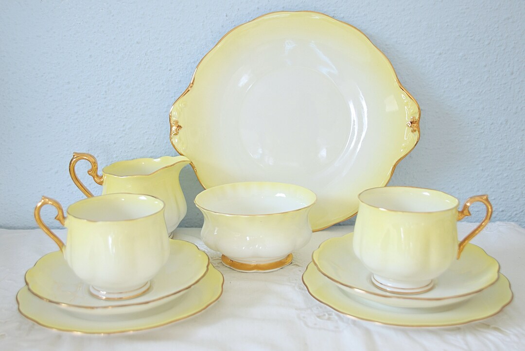 Vintage Royal Albert Rainbow Series Teafortwo Set in Yellow Etsy