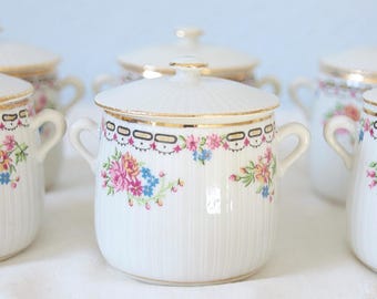 6x Pots de Creme - 蓋付きホットチョコレートポット - HEREND