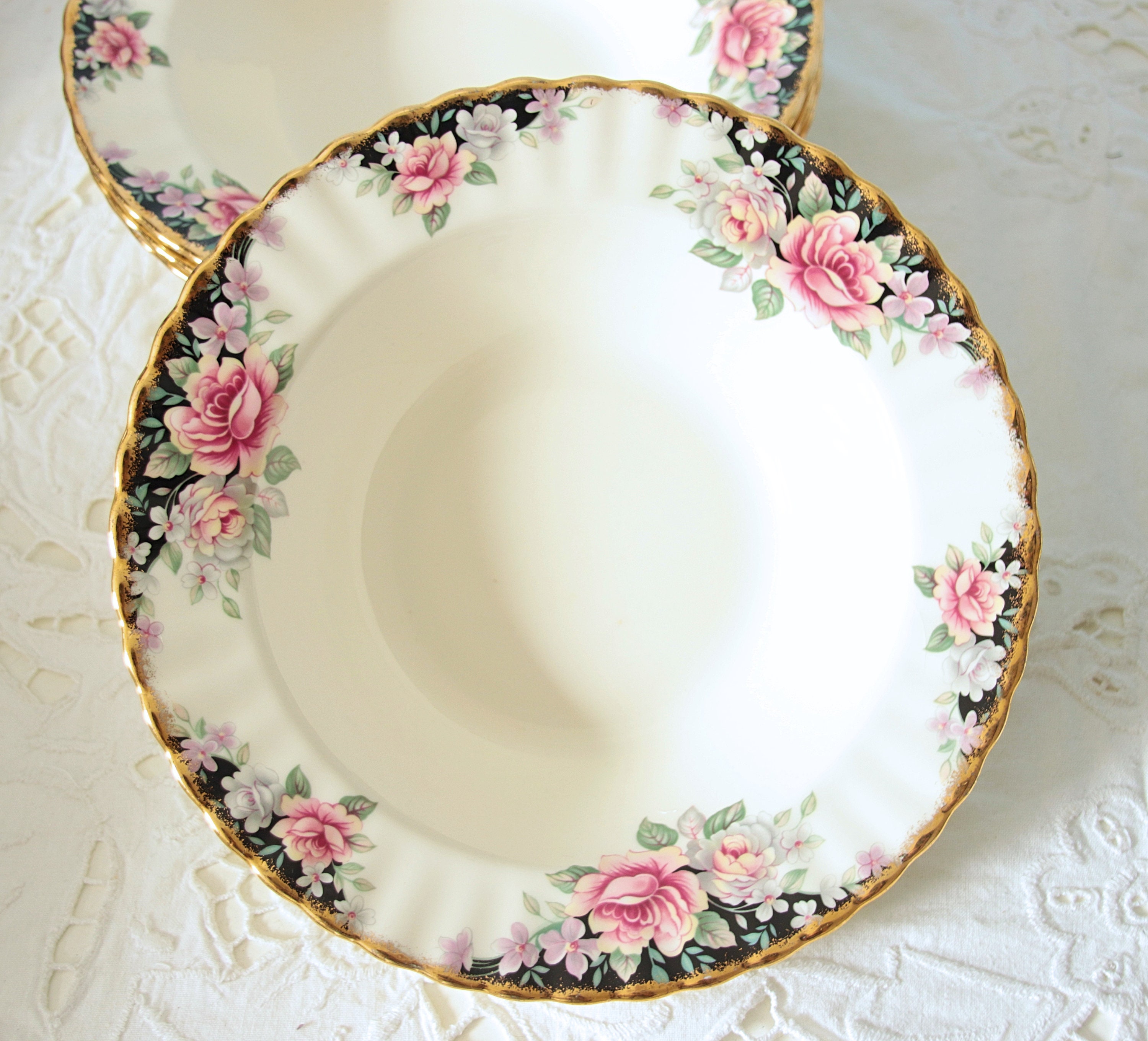 Set of Four Rare Vintage Royal Albert Bone China 'operetta' Soup