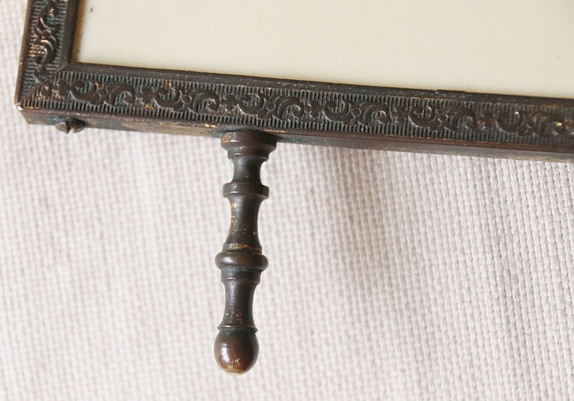 Rare Antique Trifold Vanity Mirror with Brass Frame Raised Etsy