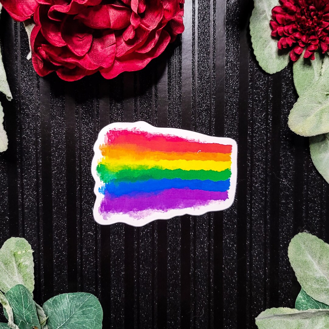 Rainbow Pride Flag Sticker, LGBTQIA Gay Pride Premium Vinyl Glossy or ...