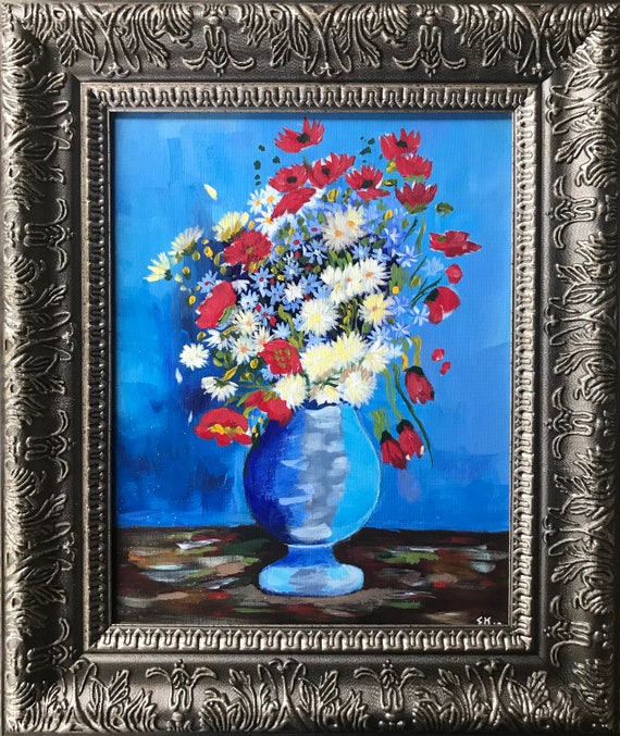 Van Gogh S Vase Of Flowers Reproduction 11x14 Flowers Etsy