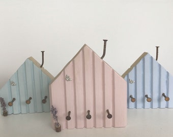 Handmade Reclaimed Wood Key Holder, Bee Shabby Chic Key Holder, Mask Holder; beach hut / house / cottage