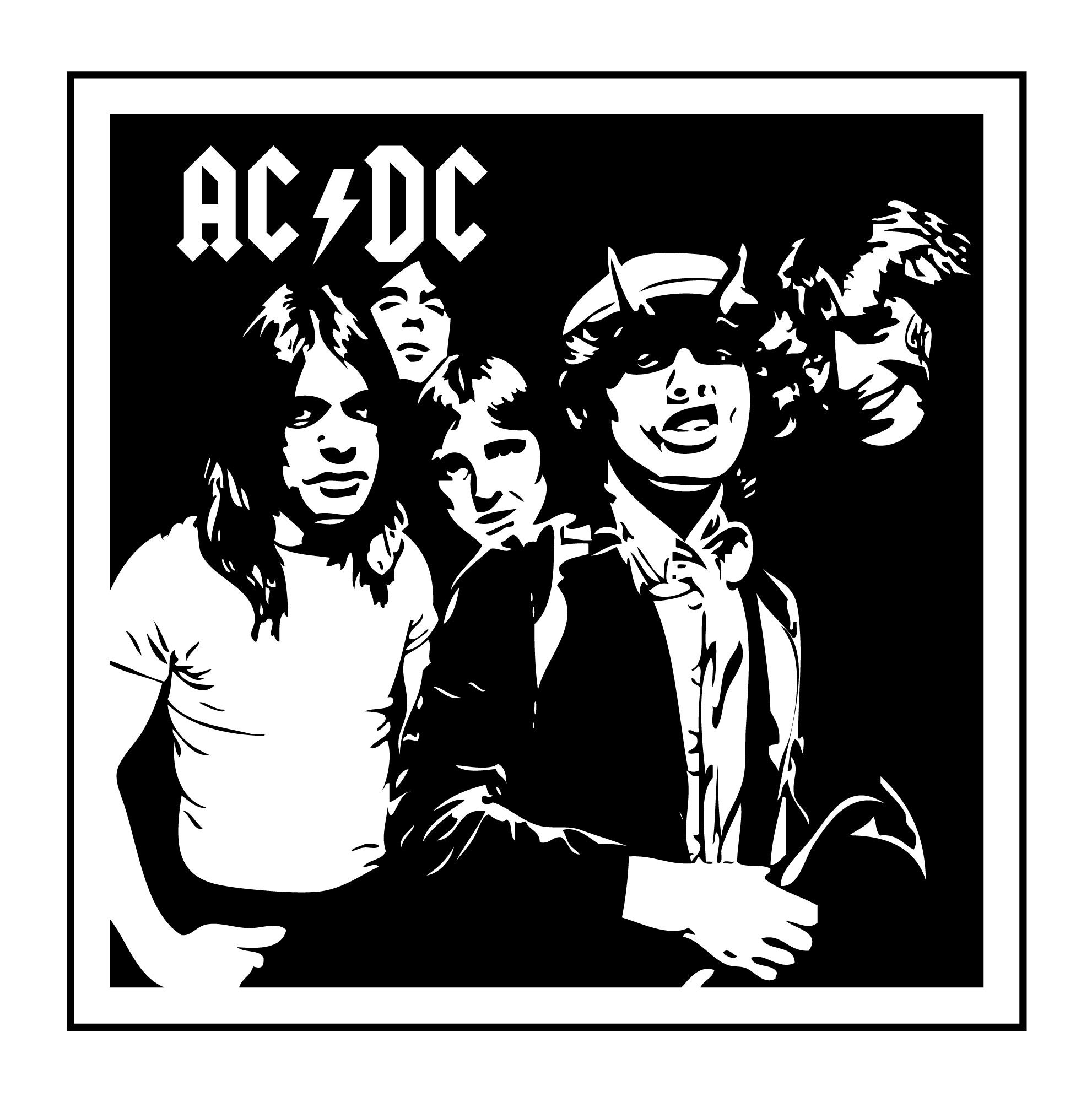 Ac Dc vector bestand laser gravure ai-bestanden dxf svg | Etsy