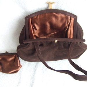 1940&#39;s Seude Argentinian Cabra Antilopada Style Plus Rhinestone Purse Coin Purse Set Handbag