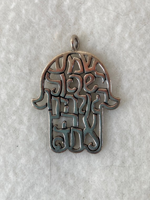 Vintage sterling silver hamsa Gem