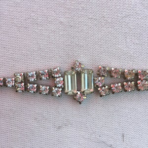 Vintage Kramer The Diamond Look Rhinestone Cut Glass Stunning 1960&#39;s Bracelet