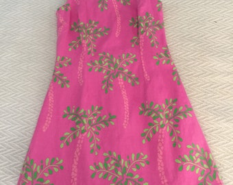 Vintage Pink PalmTree Lily Pulitzer Size 2 Dress