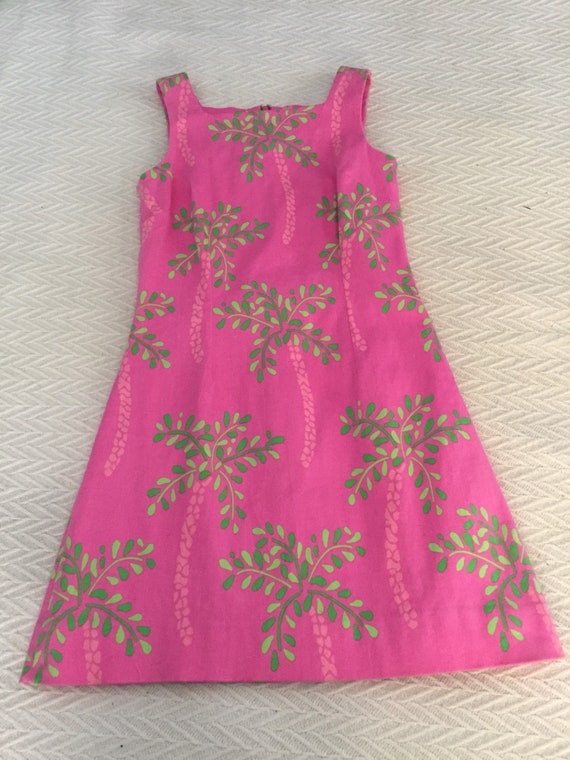 Vintage Pink PalmTree Lily Pulitzer Size 2 Dress - image 1
